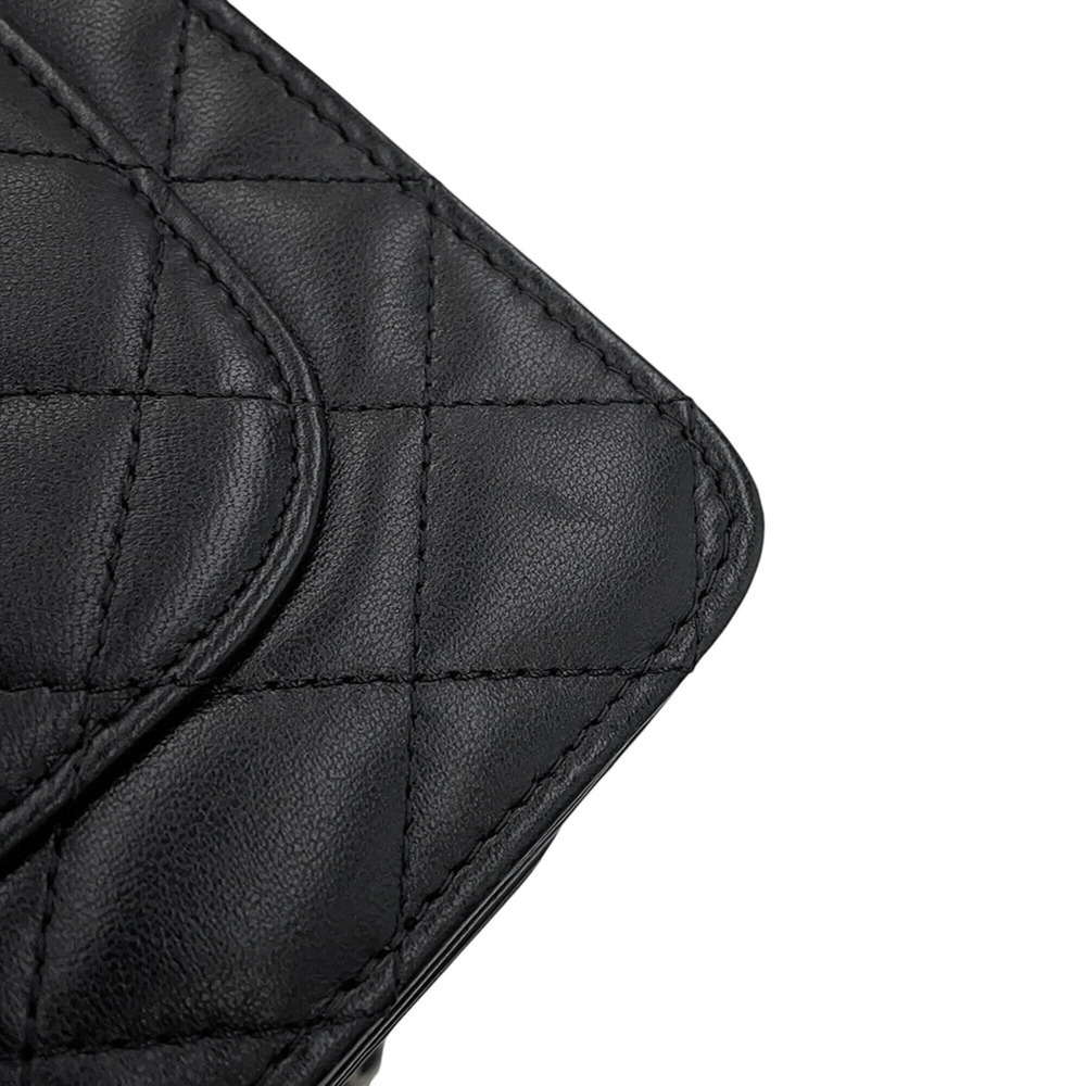 CHANEL Black Lambskin Leather Logo Wallet - Picture 9 of 16